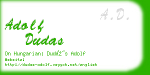 adolf dudas business card
